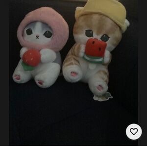 2 Mofusands strawberry watermelon plushies new with tags